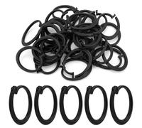 50pcs Plastic Hooks for Gazebo Curtains, Smooth Sliding Plastic Curtain Track Rings Hooks Practical Gazebo Accessories for Mosquito Nets Canopy Home Hotel Shower Outdoor (Black, Round)