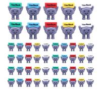 50Pcs Plastic Mini Rock Stone Toy Positive Gifts You Rock Mini Rubber Figures Decorations and Encouragement Birthday Motivational Gifts for Colleague Staff Teacher