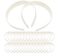 50pcs Plastic Smooth Hair Hoop 2.5cm Wide White Headbands