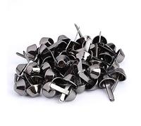 50PCS Plate Bottom Stud Bag Feet Flat Metal Bag Feet Cone Studs Mushroom Spike Rivet Purse Feet Spike Nailheads Brad leathercraft Findings(10mm-Black)