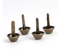 50PCS Plate Bottom Stud Bag Feet Flat Metal Bag Feet Cone Studs Mushroom Spike Rivet Purse Feet Spike Nailheads Brad leathercraft Findings(10mm-Brass) Rivet Tools