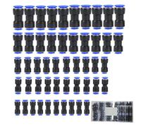 50PCS Pneumatic Straight Quick Connectors, Air Hose Fittings 4/6/8/10/12mm Set, Push to Connect Pneumatic Quick Fittings Set, Straight Coupling Adapter for Automation