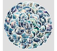 50Pcs Polar Bear Stickers for Car,Helmet,Water Bottle,Scrapbook,Laptop,Bike,Luggage, Computer,Phone,Animal Vinyl Sticker,Children Boys Gift,Cute Bear Cartoon Aesthetic Waterproof Graffiti Decal