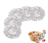 50PCS Pop-Up Tin Foil Food Insulation Cover, Reusable Aluminum Foil Heat Shield Lids, Kitchen Fresh-Keeping Insulation Film, Reusable Elastic Bowl Covers, Adjustable Aluminum Foil Dough Bowl Cover