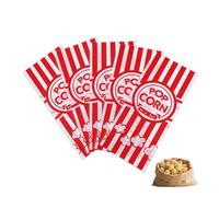 50Pcs Popcorn Bags For Party, Popcorn Bags 10.8x4.9x0.2nch, Striped Popcorn Boxes Pop Corn Bags Large, Paper Favor Boxes for Cinema Movie Night Children's Birthday Sleepover Party