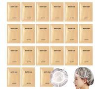 50PCS Portable Individually Wrapped Disposable Shower Caps, Plastic Waterproof Elastic Pocket Hair Bath Caps,Multipurpose Travel Shower Caps, Perfect for Hair Treatment, Salon, Spa, Hotel, Travel