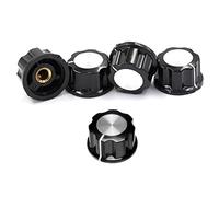 50Pcs Potentiometer Knurled Knobs Kit Black MF-A01 MF-A02 MF-A03 MF-A04 MF-A05 Aluminum Electronic Component Volume Control Cap Electromechanical components (Color : Schwarz, Size : A02 Dia 23MM)