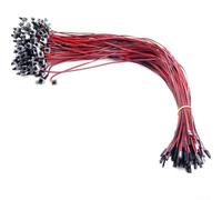 50PCS Power Reset Switch Cables, 0.5m/1m Red Black Alloy Wire for PC Motherboard I/O Interfaces, Push Button Replacement(0.5M)