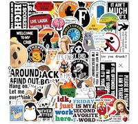 50PCS Prank Meme Stickers, Cartoon Joke Doodle Stickerbomb Pack Funny Laptop Decals, Waterproof Vinyl Sticker for Water Bottles, Welcome to My Crib Graffiti Stickers for Laptop, Skateboard, Luggage