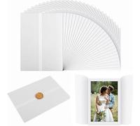 50pcs Pre-Folded Vellum Jackets for Invitations, 5 x 7 inch Translucent Wrap Jackets for Wedding, Baby Shower, Birthday Party, Invitations Tracing Paper for DIY Photos