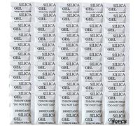 50PCS Premium 5 Gram Silica Gel Packets, Desiccant Packs for Storage, Dessicator with Transparent Beads Dehumidifiers, Moisture Absorbers & Humidity Dry Bags for Electronics Jewelry Shoes Boxes Dryer