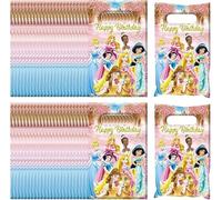 50PCS Princess Party Favor Bags,Princess Goody Bags Princess Birthday Party Perfect Bags Princess Theme Bags Plastic Gift Bags Sweet Candy Bags For Kids Birthday, Baby Shower, Themed Party