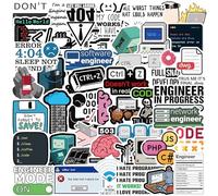 50Pcs Programmer Stickers Laptop Car Scrapbook Phone Skateboard Suitcase Luggage Bike Programming Stickers Vinyl Waterproof Aesthetic Personalised Stickers for Teens Boys Girls Adults