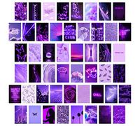 50PCS Purple Aesthetic Picture for Wall Collage, 50 Set 4x6 inch, Neon Collage Print Kit, Warm Color Room Decor for Girl, Wall Art Prints for Room, Dorm Photo Display, VSCO Posters for Bedroom