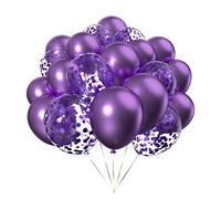 50pcs Purple Metallic Confetti Balloons 12 inch Helium Chrome Balloons for Parties Decoration