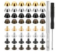 50PCS Purse Feet for Handbags, Screw-Back Metal Studs Rivet, Alloy Flat Head Nailhead Purse Hardware for Bag Making Leather Craft DIY Bag Protection Accessories
