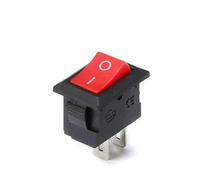 50Pcs Push Button Switch 10x15mm SPST 2Pin 3A 250V KCD11 Snap-in on/Off Rocker Switch 10MM*15MM Black Red(2pin red)