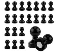 50pcs Push Pin Magnets, Black Map PushPin Magnets Packed in Box Reusable Strong Whiteboard Bulletin Board Magnets for Fridge, Classroom, Refrigerator, Office