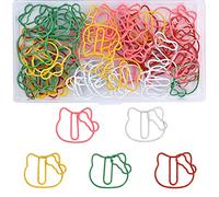 50Pcs Rainbow Cat Paper Clips, Assorted Colors Cute Cat Animal Shaped Bookmark Clips for Cat Lovers Party Card Invitation Teachers Scrapbooks,Notebook