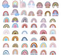 50Pcs Rainbow Relief Sticker with Different Designs, Calm Strips Sensory Stickers Gravel Textured Sensory Adhesive Strips Desk Fidget Rough Strips for Adults Teens StudentsDurability
