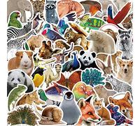 50Pcs Realistic Animals Stickers for Kids Teens Adults Boys Girls Gift,Stickers Pack for Laptop,Skateboard Luggage Car Bike Cup Computer Water Bottle Decor,Zoo Animals Vinyl Waterproof Sticker Decal