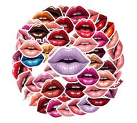 50Pcs Realistic Lips Theme Stickers Waterproof Lips Theme Sticker for Water Bottle Laptop Phone Cases Planner Skateboard Luggage Helmet Party Favor Decor Ideal for Adults Teens Teacher Rewards C4A2A1D
