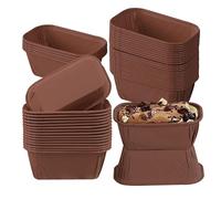 50Pcs Rectangular Mini Loaf Cake Cases, Greaseproof Paper Cupcake Liners, Mini Paper Loaf Tin, Greaseproof Moulds for Baking Bread Muffins