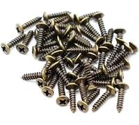 50pcs Red Copper 3MM Durable Guitar Pickguard Screws Pick Guards Scratch Plate Mounting Screws Guitar Repair Screws for Fender Guitars Tele Gibson (Bronze-100pcs)