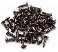 50pcs Red Copper 3MM Durable Guitar Pickguard Screws Pick Guards Scratch Plate Mounting Screws Guitar Repair Screws for Fender Guitars Tele Gibson (Red Copper-50pcs)