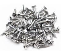 50pcs Red Copper 3MM Durable Guitar Pickguard Screws Pick Guards Scratch Plate Mounting Screws Guitar Repair Screws for Fender Guitars Tele Gibson (Chrome-50pcs)