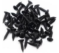 50pcs Red Copper 3MM Durable Guitar Pickguard Screws Pick Guards Scratch Plate Mounting Screws Guitar Repair Screws for Fender Guitars Tele Gibson (Black-50pcs)