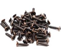 50pcs Red Copper 3MM Durable Guitar Pickguard Screws Pick Guards Scratch Plate Mounting Screws Guitar Repair Screws for Fender Guitars Tele Gibson (Red Copper-100pcs)