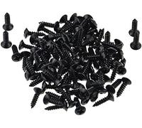 50pcs Red Copper 3MM Durable Guitar Pickguard Screws Pick Guards Scratch Plate Mounting Screws Guitar Repair Screws for Fender Guitars Tele Gibson (Black-100pcs)