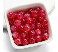 50pcs Red Glitter Loose Beads 8MM,Round Resin Beads with Hole,Red Beads for Crafting