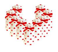 50Pcs Red Heart Goody Bags, Treat Bags, Pouch Drawstring Bags for Wedding party Christmas Baby Shower Birthday Bridal Party Supplies, 15x23CM (Red)