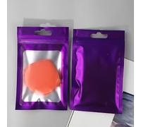 50pcs Red Holographic Iridescent Resealable Self-sealing Pouch Flat Transparent Window Portable Storage Bag Multi-Scenario Organisation for Jewellery, Cosmetics and Party Accessories (Color 2)