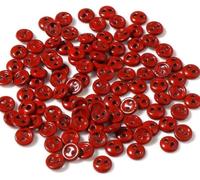 50Pcs Red Resin Micro Mini Round Buttons Sewing Tools Decorative Button Scrapbooking Decor DIY Doll Apparel Accessories (3mm)