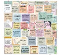 50Pcs Reminders Motivational Stickers Inspirational Positive Stickers Waterproof Mental Health Sticker Affirmation Sticker for Laptop Scrapbook Journal Scrapbook