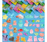 50PCS Resin Animals Blind Bags, Glow in The Dark Mini Resin Animals Mixed, Tiny Animal Figurines Mystery Bag for Party Favors, Treasure Hunt Games | Dollhouse, Mini Garden Landscape, Hide Crafts Decor