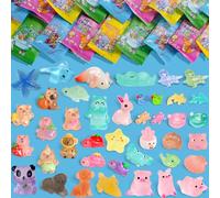 50PCS Resin Animals Blind Bags, Glow in The Dark Mini Resin Animals Mixed, Tiny Animal Figurines Mystery Bag for Party Favors, Treasure Hunt Games | Dollhouse, Mini Garden Landscape, Hide Crafts Decor