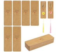 50Pcs Resin Bookmark Holder 6 x 2 Inches Kraft Bookmark Sleeves DIY Bookmarks Display Cards, Bookmark Holder Set for Wrapping Small Business Packaging Supplies Party Favor