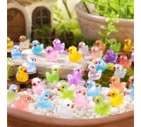 50pcs Resin Ducks,10 Colors Ducks for DIY Projects Garden Aquarium Home Birthday Craft Party Decoration Decor Ornaments