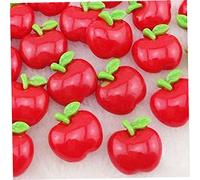 50pcs Resin Red Apple Flatback Button Craft Appliques for Christmas Eve Resin red Apple Flat Buttons