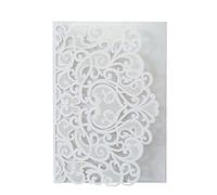 50Pcs Retro Lace Pattern Wedding Invitations Folding Invitation Greeting Card for Wedding Engagement Festival Occasion Cards