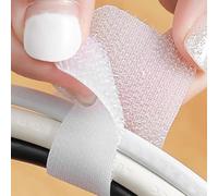 50PCS Reusable Adjustable Nylon Cable Ties for Wire Management, 28x90mm Organizer for Home and Office Use in Black, White, Gray(White)