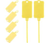 50pcs Reusable Blank Plastic Tags Ties Key Tags,Label Seal Shipping Tag,Key Storage Marker Ties Hang Tag,1.45"*2.48" Serrated Tension Sealing Strap,Waterproof Hang Sign Write on T/ag