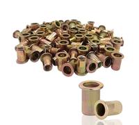 50PCS Rivet Nuts,M5 x 13mm Zinc Plated Carbon Steel Rivet Nuts, Flat Head Threaded Insert Nuts for Metal Sheets, Electrical Appliances & Industrial Products (M5x13mm)