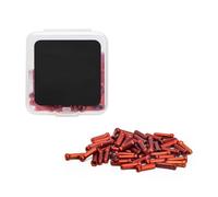 50Pcs Road Bike Wire Tube Cap, Aluminum Alloy Cable, Red
