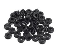 50pcs Rubber Grommets for Holes Cable Wire Protector Black Firewall Hole Plugs Electrical Cable Holes Conductor Wiring Blanking Gasket Ring Grommets Assortment Kit for Protecting Wires Cables Plugs
