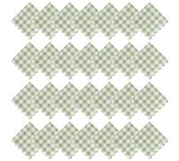 50pcs Sage Green Checkered Paper Napkins Disposable | Modern Elegant Style, Paper Material, Maintains Shape, Easy Cleanup, Green Gingham Checked Finish